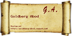 Goldberg Abod névjegykártya